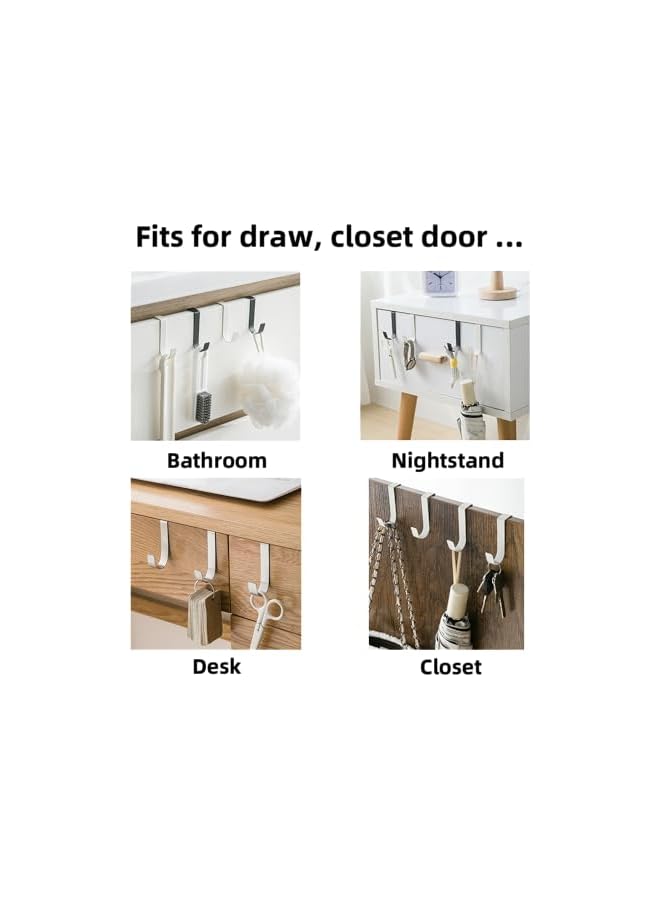 S-TOP Over The Door Cabenit Drawer Hooks, J-Shape No Drill Carbon Steel Metal Heavy Duty - Image 4
