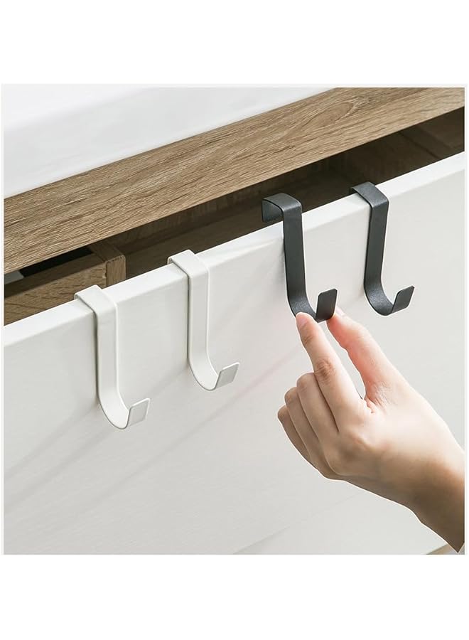 S-TOP Over The Door Cabenit Drawer Hooks, J-Shape No Drill Carbon Steel Metal Heavy Duty - Image 1