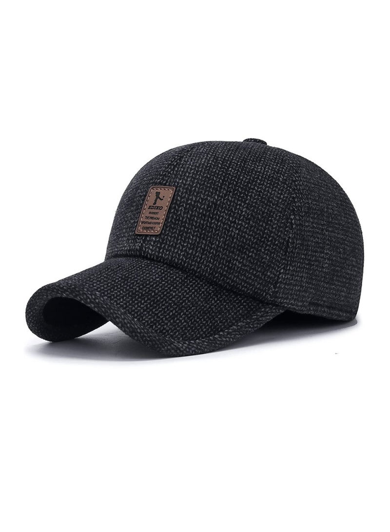 SYOSI Men's Winter Outdoor Sports Cap with Earflaps, (Thicken 55-60CM) Adjustable Warm Golf Baseball Hat Winter Dad Caps with Ear Protection Outdoor Warm Sports Cap Thermal Winter Hat for Cold Weather - Image 5