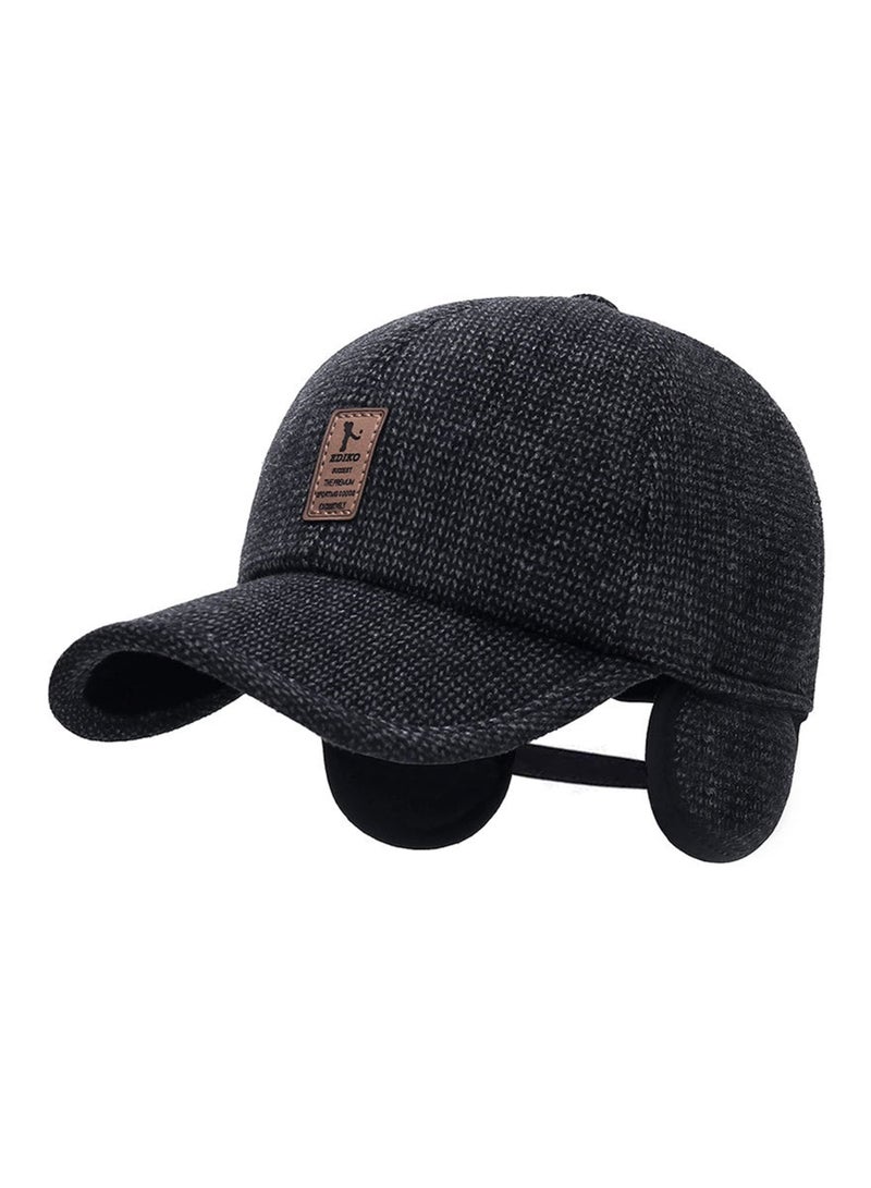 SYOSI Men's Winter Outdoor Sports Cap with Earflaps, (Thicken 55-60CM) Adjustable Warm Golf Baseball Hat Winter Dad Caps with Ear Protection Outdoor Warm Sports Cap Thermal Winter Hat for Cold Weather - Image 4