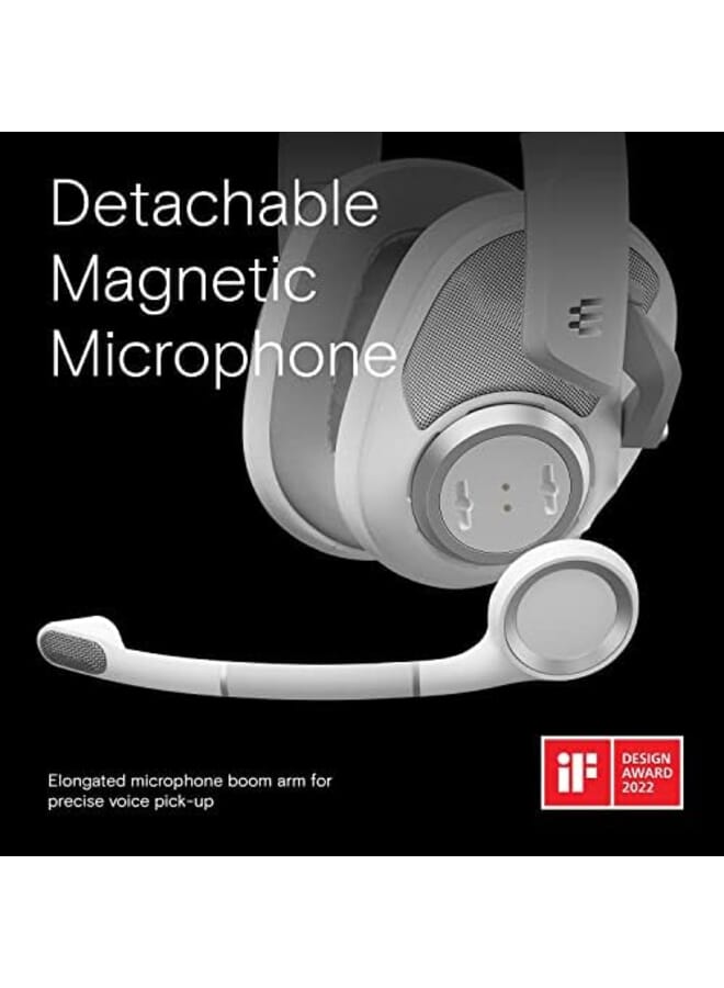 إبوس سماعة رأس H6 Pro بيضاء مفتوحة للألعاب الصوتية مع ميكروفون، عصابة رأس خفيفة الوزن، تصميم مريح ومتين، سماعة رأس Xbox PS4، ملحقات PS5، لاسلكية بيضاء سلكية - Image 3