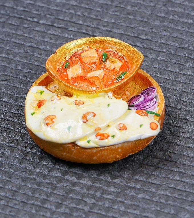 SHAHI PANEER WITH NAAN FRIDGE MAGNET MINIATURE FOOD 3D FRIDGE MAGNET BEST SOUVENIR GIFT 100 MADE IN INDIA