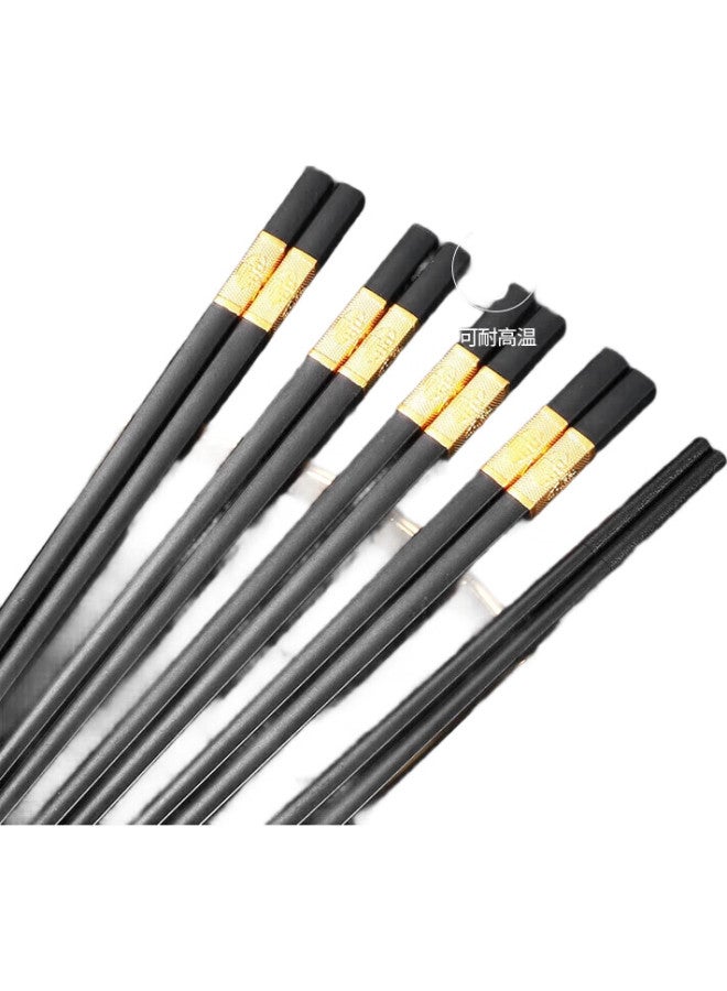 MAX COOK (Maxcook) Chopsticks, Alloy Chopsticks, 10 Pairs, Stainless Steel, Mold-Resistant, Heat-Resistant, Non-Slip Chopsticks For Home Use, Jinfu Mck9432 - Image 3