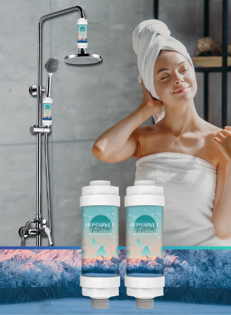 HomarKet Shower Head Filter - Vitamin C Shower Infuser ,Hard Water Softener, Chlorine & Fluoride Shower Filter, Water Purifying Filtered Shower Head with Beads, Helps Dry Skin & Hair Loss (For Mother and Baby)  - Image 2