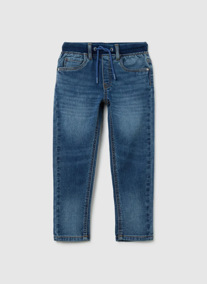 Ovs STRETCH BLUE COTTON BLEND BOYS' JEANS
