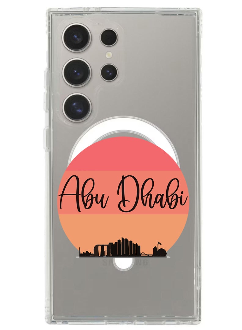 Theodor Magnetic Case for Samsung Galaxy S24 Ultra 6.8-inch Compatible with MagSafe Wireless Charging, Shockproof Phone Bumper Cover Abu dhabi Sun - Image 1
