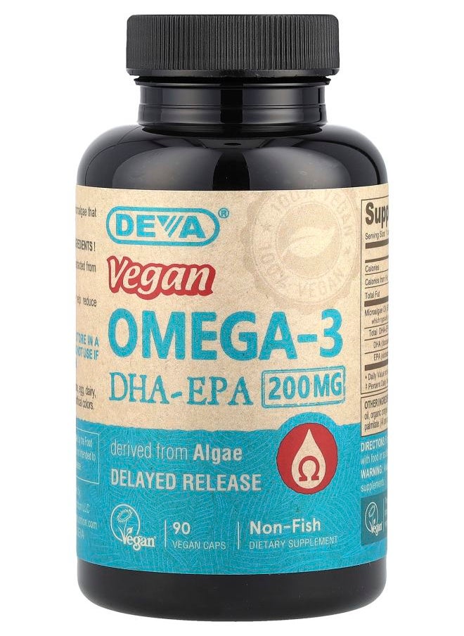 Deva Vegan Omega3 DHAEPA Delayed Release 200 mg 90 Vegan Caps 