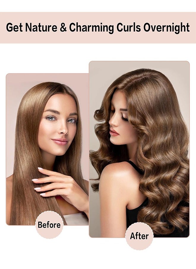 HY 3 PCS Heatless Hair Curler, Rods with Hook, Heatless Curling Rod for All Hair Types, No Heat Curlers to Sleep In, Overnight Heatless Curls for Blowout Hair (khaki)  - Image 2