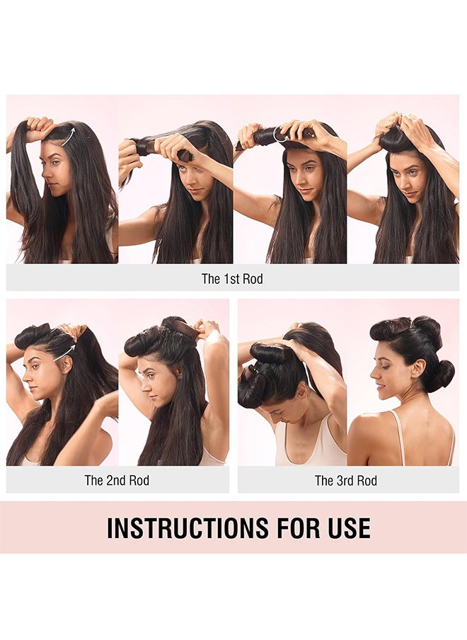 HY 3 PCS Heatless Hair Curler, Rods with Hook, Heatless Curling Rod for All Hair Types, No Heat Curlers to Sleep In, Overnight Heatless Curls for Blowout Hair (khaki)  - Image 4