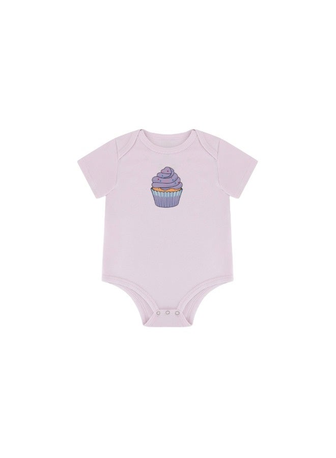Lullaby Bloom Premium 100% Certified Organic Cotton Baby Essential Infant Bodysuit for Baby Girls and Boys Unisex Cupcake - 6-9 Months - Image 1