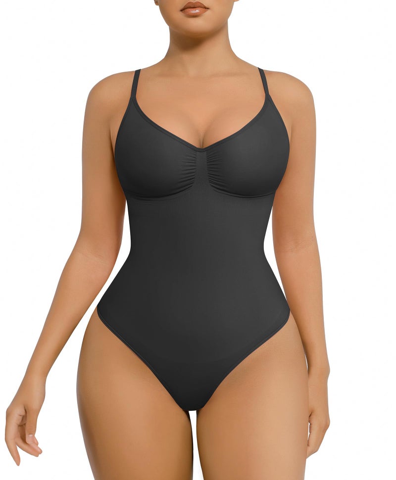 FeelinGirl Shapewear for Women Tummy Control Bodysuits Seamless Shapewear Bodysuit Thong Body Suit Going Out M-L - Image 1