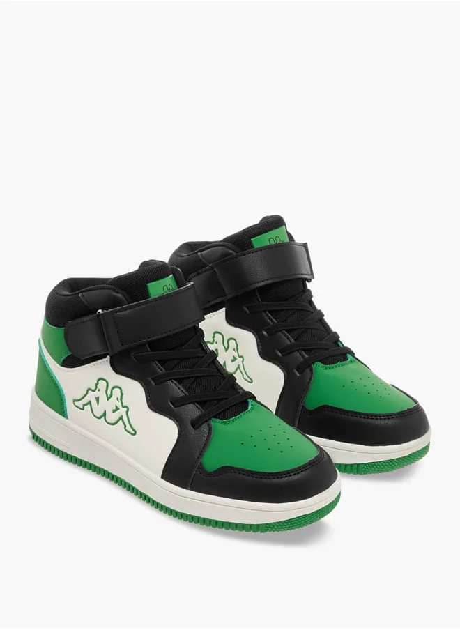 كابا Boys' Colourblock High Top Sneakers with Hook and Loop Closure