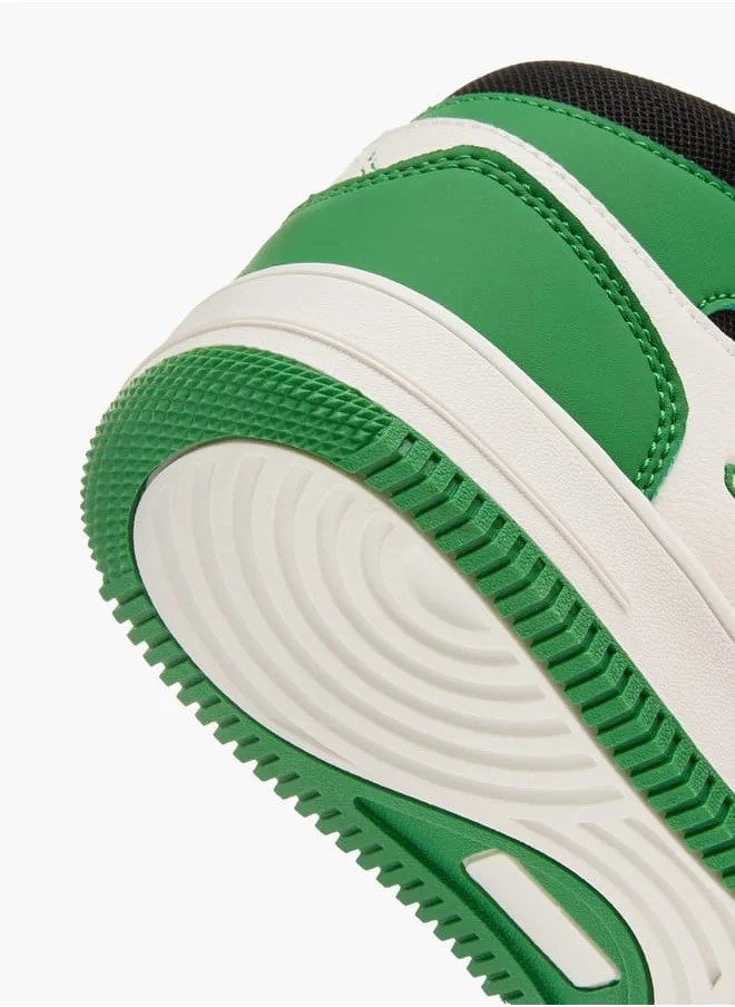 Kappa Boys' Colourblock High Top Sneakers with Hook and Loop Closure