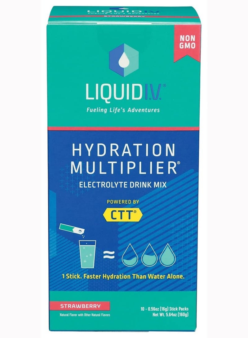 Liquid I.V. Hydration Multiplier Strawberry 0.56oz Pack of 10 - Image 1