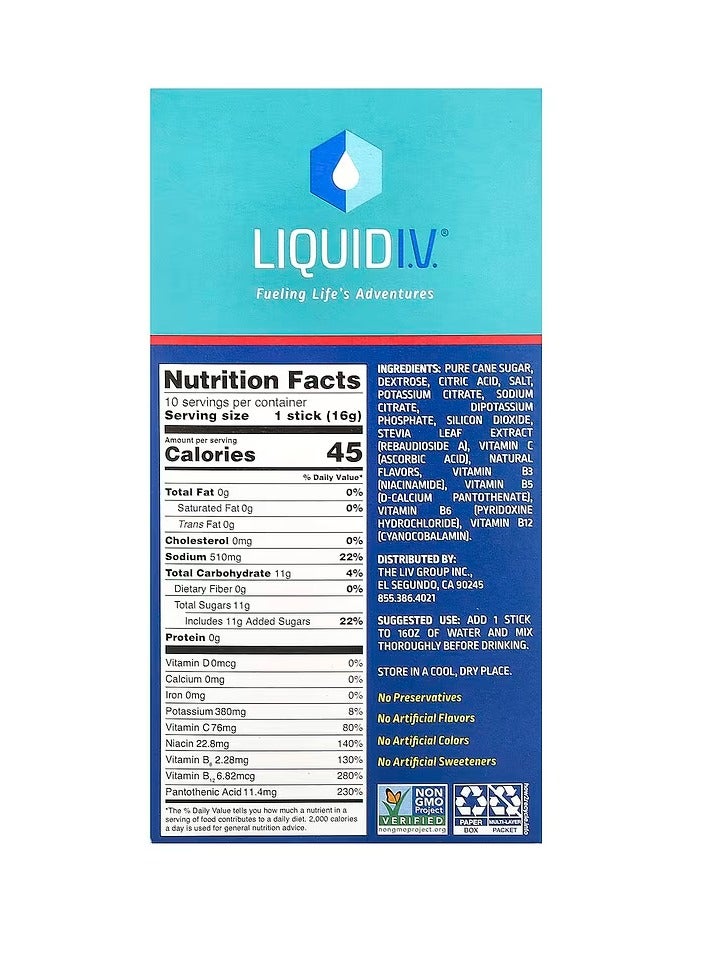 Liquid I.V. Hydration Multiplier Strawberry 0.56oz Pack of 10 - Image 3