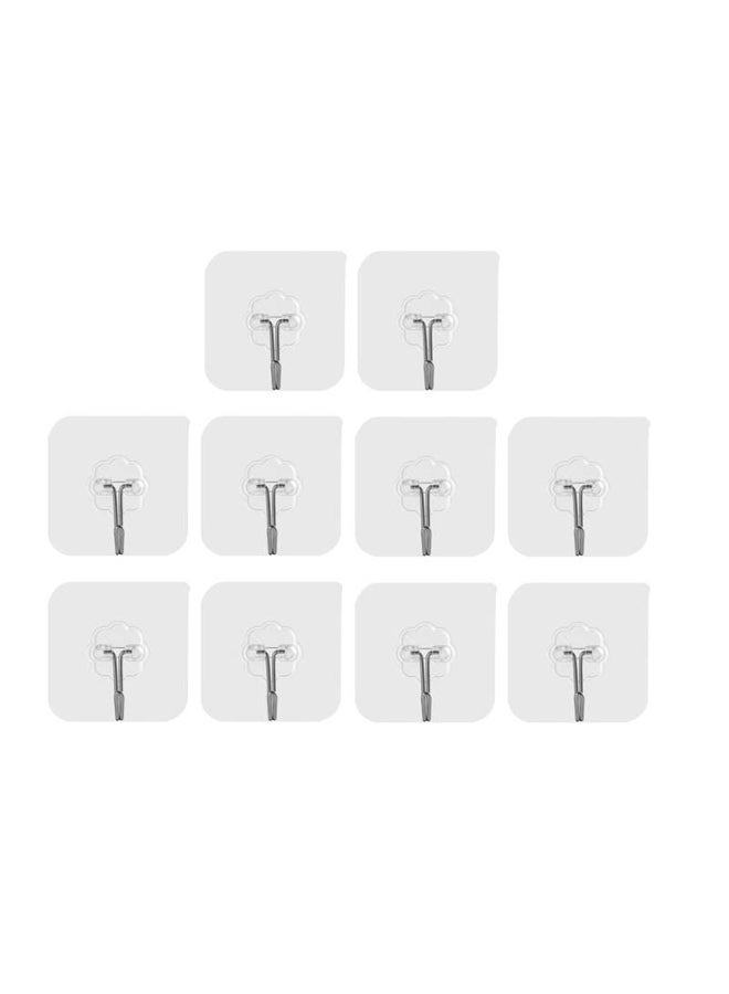 10pcs Transparent Suction Cup Hooks for Kitchen & Bathroom 