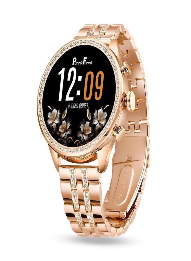 PunnkFunnk Gen 9 Smart Watch with 1 Series | Bluetooth 4.0 +5.0 Dual Mode | 1.6 Inch Display | Aluminium Dial | Silicon Straps | Bluetooth Calling Smartwatch for Women & Girls |(Gold) - Image 1