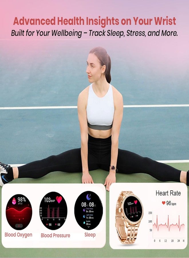 PunnkFunnk Gen 9 Smart Watch with 1 Series | Bluetooth 4.0 +5.0 Dual Mode | 1.6 Inch Display | Aluminium Dial | Silicon Straps | Bluetooth Calling Smartwatch for Women & Girls |(Gold) - Image 4