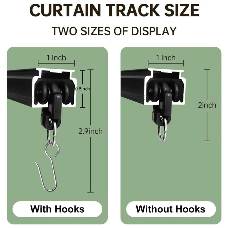 MaKefeile Ceiling Curtain Tracks 9FT,Curtain Track Wall Mount,Ceiling Mounted Sliding Door Curtains Rails Outdoor Extra Long Curtains Rod Room Divider Track for Living Bedroom with Hooks,Black - Image 2