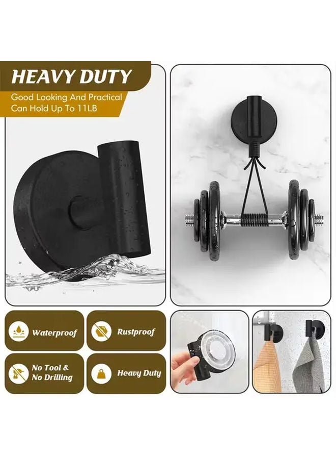 خطافان ذهبيان بشفاطات بدون حفر للمناشف والروب والمعاطف في الحمام والمطبخ - Image 3