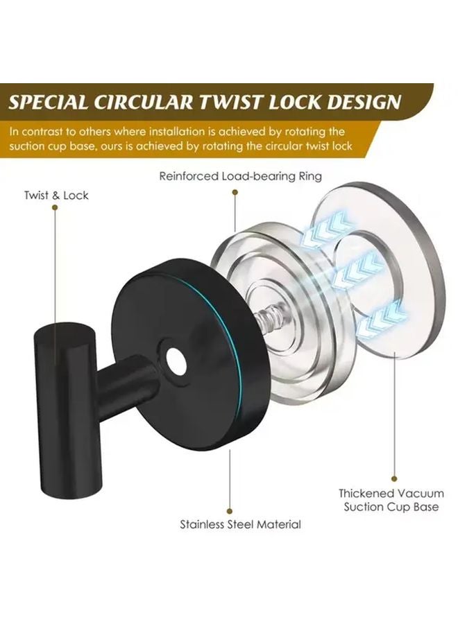 خطافان ذهبيان بشفاطات بدون حفر للمناشف والروب والمعاطف في الحمام والمطبخ - Image 5