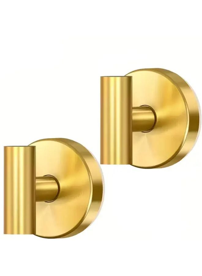 خطافان ذهبيان بشفاطات بدون حفر للمناشف والروب والمعاطف في الحمام والمطبخ - Image 1