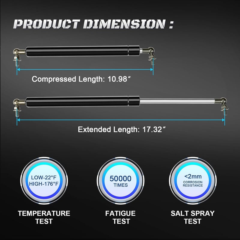 HHCSOP Front Hood Lift Supports for Toyota Land Cruiser & Lexus LX470 - Image 3