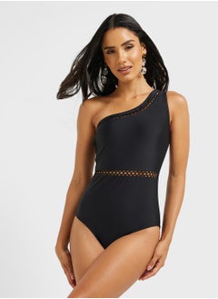 ELLA One Shoulder Swimsuit With Trim Cutwork  - Image 4