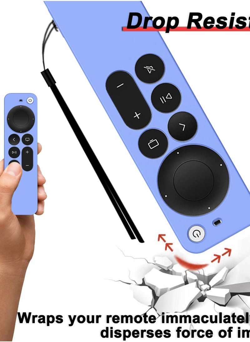 SYOSI - Protective Cover for Apple TV siri Remote 2nd Generation Control, Silicone Shockproof Remote Controller Skin Universal Replacement Case with 2 Lanyard - Image 1