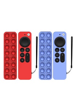 Protective Cover for Apple TV siri Remote 2nd Generation Control, Silicone Shockproof Remote Controller Skin Universal Replacement Case with 2 Lanyard