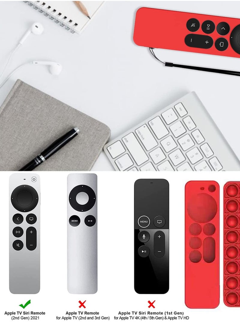 SYOSI - Protective Cover for Apple TV siri Remote 2nd Generation Control, Silicone Shockproof Remote Controller Skin Universal Replacement Case with 2 Lanyard - Image 1