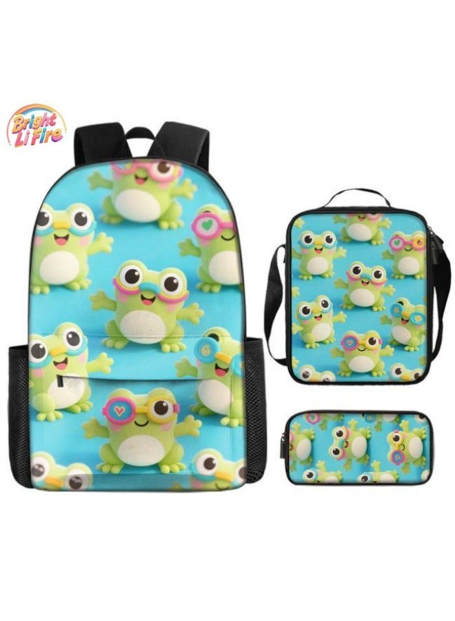 Bright Li Fire Unlock the new fashion of childish fun! Three-piece set of bags, cartoon elements for children and teenagers (students, children, friends' outings, mountain climbing, schooling, etc. can be used) - 21 - Image 1