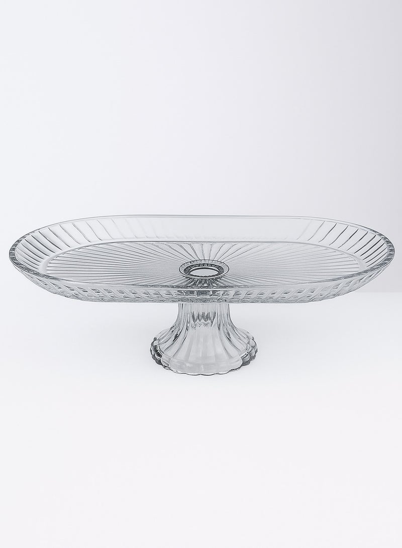 جوزيل طبق زجاجي فاخر مع قاعدة بشكل دائري 19×14×12 سم - Image 1