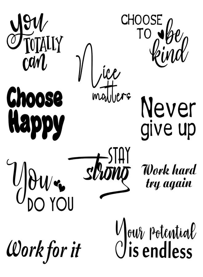 Marspark 10 Pcs Inspirational Wall Decals Peel and Stick Vinyl Positive Quotes Wall Decor Removable Waterproof Motivational Window Stickers for Bedroom Office School Classroom Living Room Bathroom - Image 1