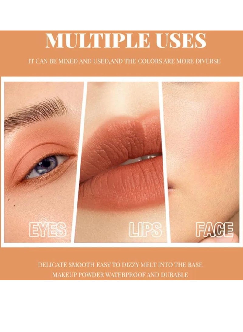 DIMSHOW Liquid Blush Creamy Formula Mousse Blush Creamy Liquid Matte Finish Blusher Face Beauty Makeup Liquid Tinted Mousse Blush Eyeshadow and Lipstick Long Wearing Moisturizing Blush 05 - Image 4