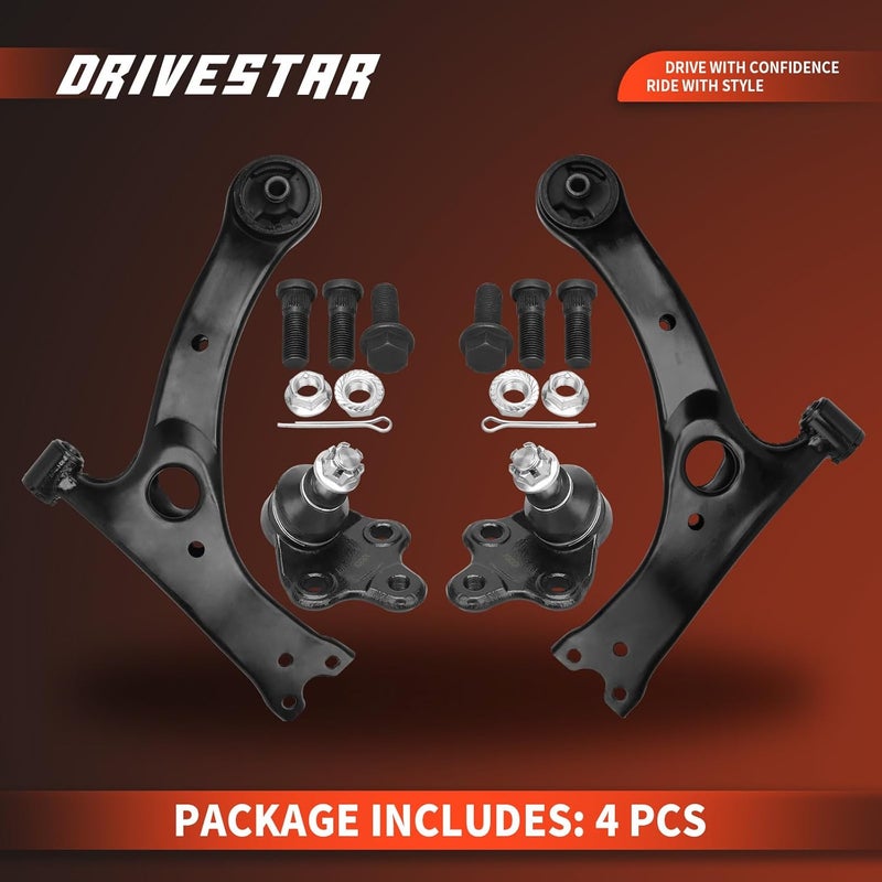 DRIVESTAR ذراع التحكم السفلي الأمامي DRIVESTAR 4 قطع مع مفاصل كروية لتويوتا سيلكا وكورولا - Image 2