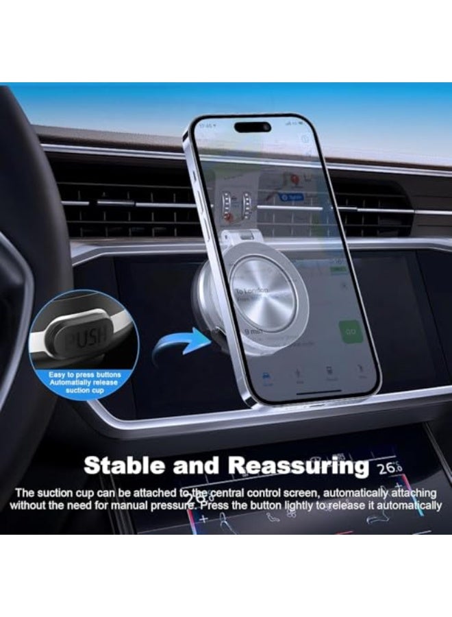 XICEN 360° Rotatable Phone Holder, Adjustable Double Sided Magnetic Mount, Electric Vacuum Car Phone Holder for Gym (Grey) - Image 4
