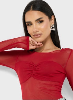 Ginger Mesh Fitted Top With Bralette  - Image 3