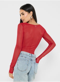 Ginger Mesh Fitted Top With Bralette  - Image 2