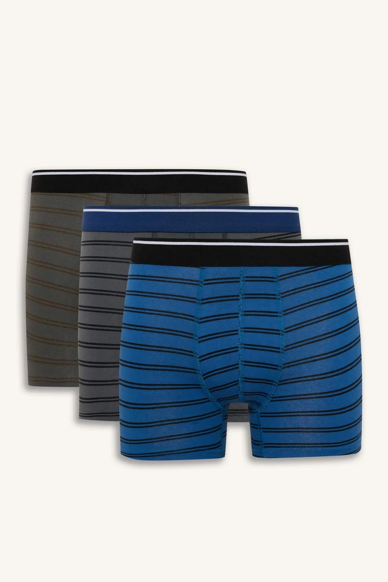 ديفاكتو Regular Fit Striped 3 Piece Boxers
