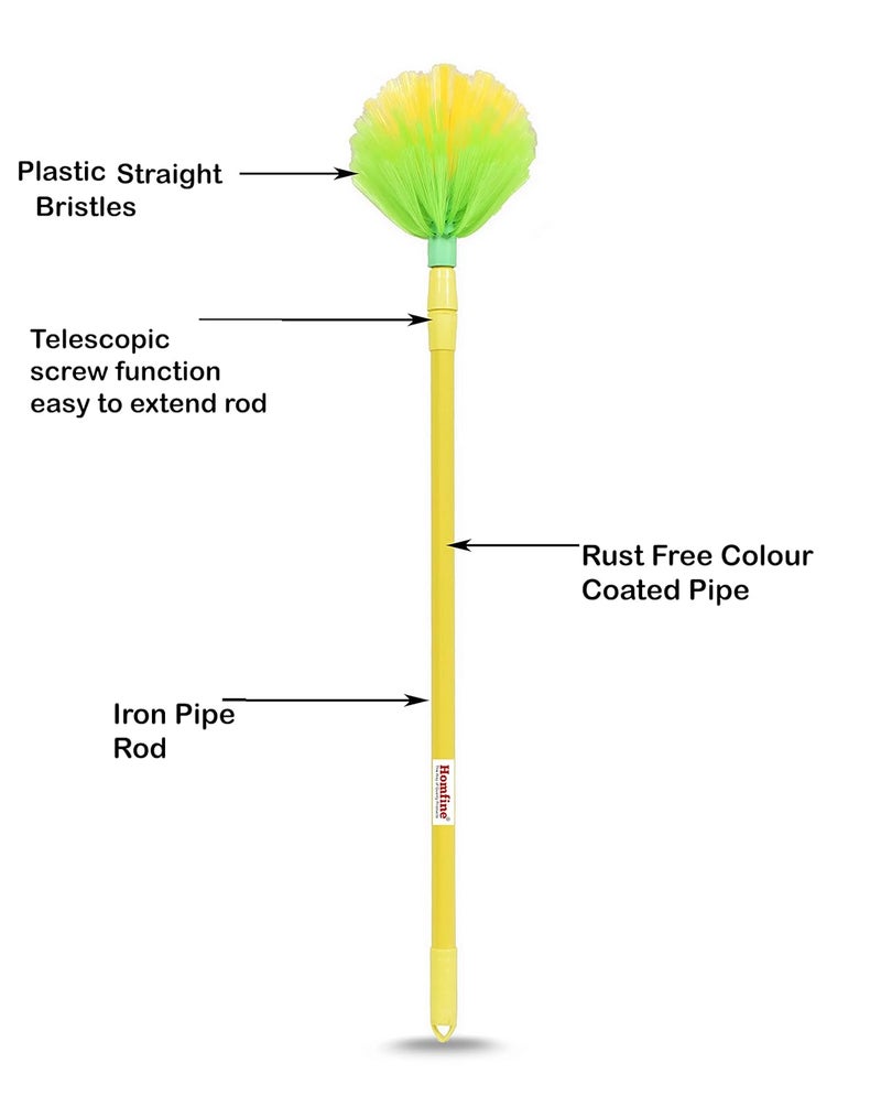 Homfine Homfine Cleaning Series Gobhi Jala Broom Stick for ceiling Jala Cleaning for Home Office Cleans Hidden Corners etc 1 Pc Multi Colour - Image 2