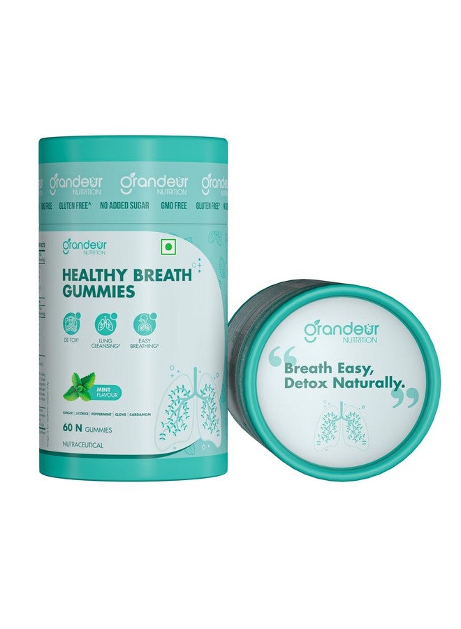 GRANDEUR Grandeur Lungs Detox For Smokers, Pollution & Mucus With Herbal Extracts Like Ginger, Licorice, Peppermint, Clove & Fenugreek Seed | Lungs Cleaner | Smokers Health | Immunity | 60 GUMMIES  - Image 2