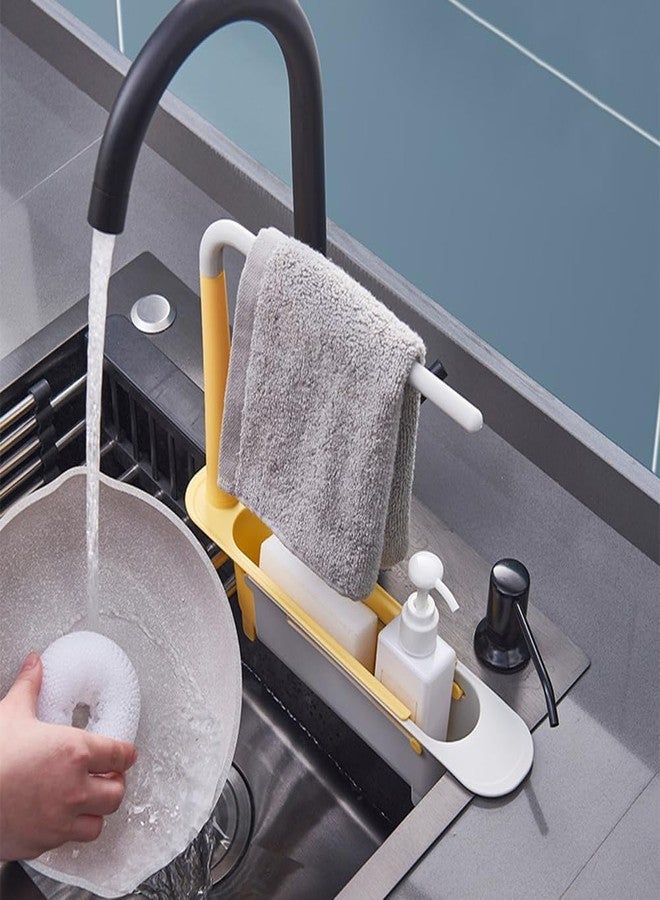 KRISHNPRIYA Plastic Long Sink Shelf | Expandable Kitchen Drying Basket Rack | Sponge Shelf | Brush/Soap Drainer Rack | Sink Storage Rack - Image 5