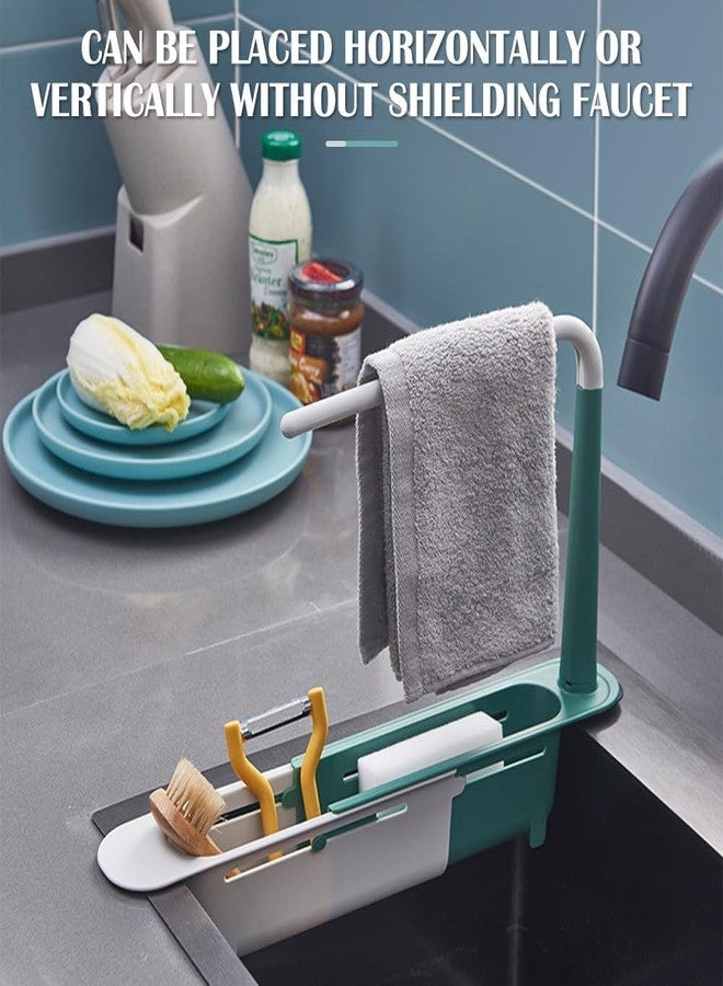 KRISHNPRIYA Plastic Long Sink Shelf | Expandable Kitchen Drying Basket Rack | Sponge Shelf | Brush/Soap Drainer Rack | Sink Storage Rack - Image 4