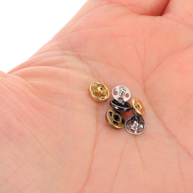MINAOLULUS 100 Sets 6mm Brass Snap Button Fasteners for Clothing, Concealed Sewing Press Studs, Round Metal Garment Snaps for Jackets, Coats, Shirts, DIY Sewing Accessories - Image 4