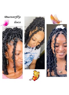 ASVNRES Butterfly Locs Passion Twist Crochet Hair 18 Inch Pre-twisted Short Crochet Passion Twist Hair, Faux Locks Crochet Hair Braids Extensions Soft Locks Synthetic Hair  - Image 2