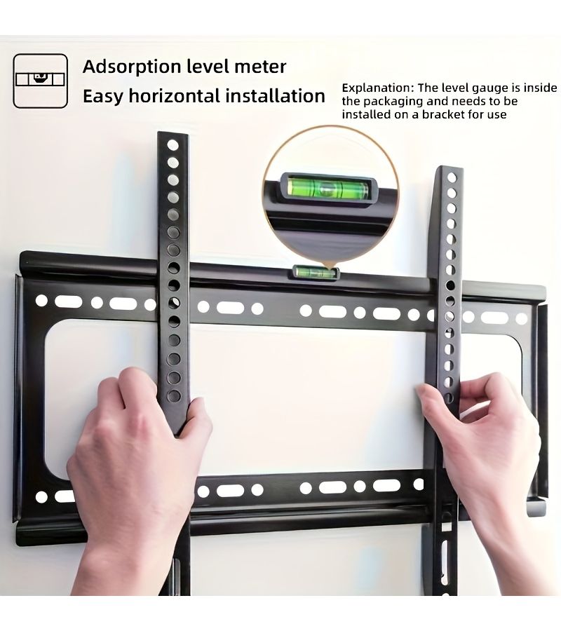 Metal Fixed TV Wall Mount Bracket For 14 To 42 Inch Tvs Ultra Thin Design VESA 400x400mm Weight Capacity 55 Lbs Easy Wall Installation Without Electricity - Image 4