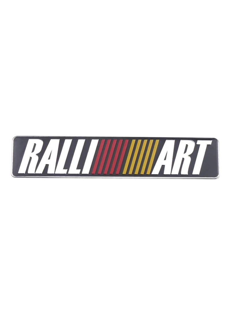 Car Aluminum Metal Badge Logo Sticker Body Trunk Decoration Decal Compatible with Mitsubishi Ralliart Ralli Art Lancer EX Outlander 3 Xl L200 (Black) - Image 1