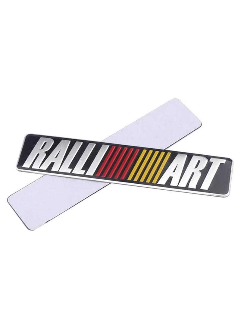 Car Aluminum Metal Badge Logo Sticker Body Trunk Decoration Decal Compatible with Mitsubishi Ralliart Ralli Art Lancer EX Outlander 3 Xl L200 (Black) - Image 2