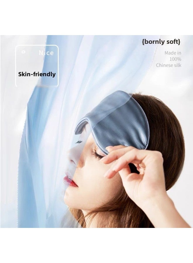 Generic Silk Eye Mask Sleeping Special Hanging Ear Double-sided Mulberry Silk Shading Ice Compress To Relieve Fatigue Male Sleeping Eye Protection Female-Specifications:Skin Color Ice Pack - Image 4